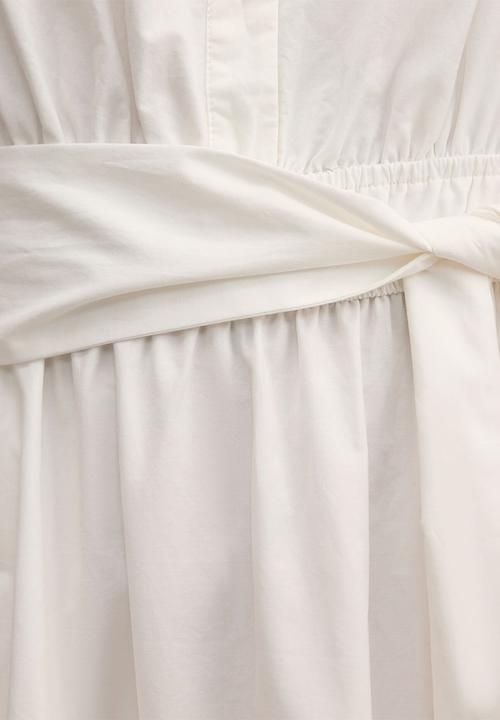 Forever New - Matilda embroidered tie midi dress in porcelain