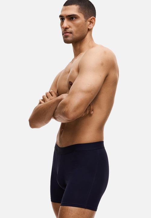H&M - 3-pack mid trunks with lycra? - light blue/navy blue