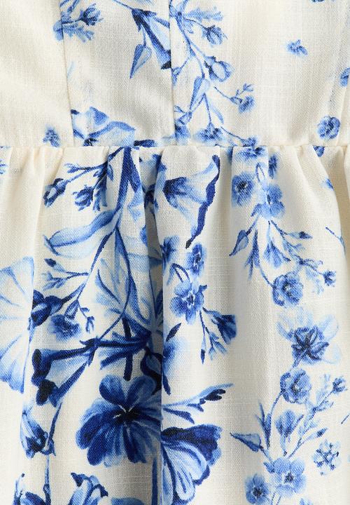H&M - Strappy midi dress - white/floral