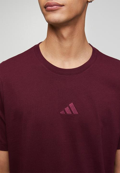 adidas Performance - Small Logo SJ Tee  - maroon/tonal