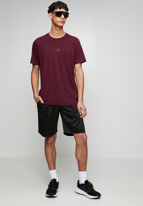 adidas Performance - Small Logo SJ Tee  - maroon/tonal