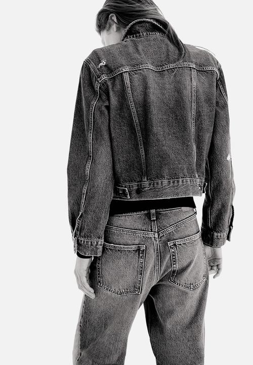 H&M - Wide high waist jeans - denim blue