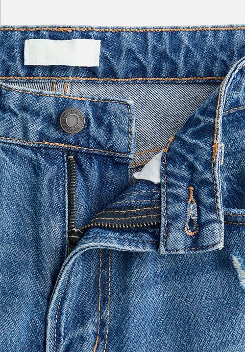 H&M - Wide high waist jeans - denim blue