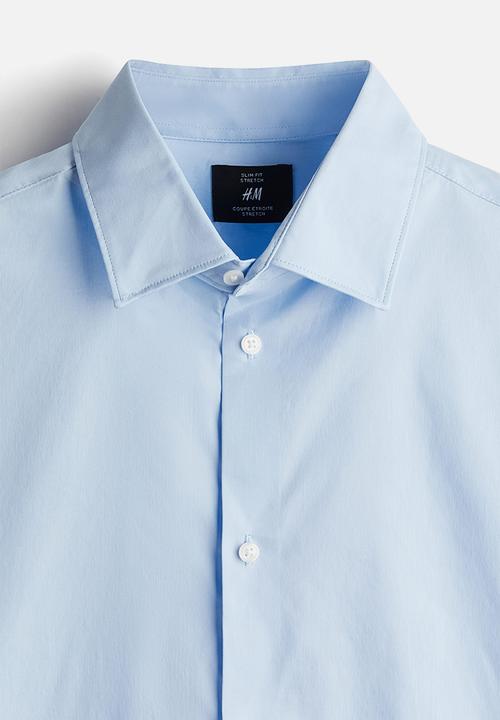 H&M - Slim fit stretch shirt - light blue