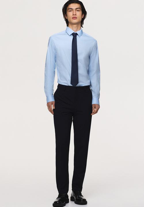 H&M - Slim fit stretch shirt - light blue