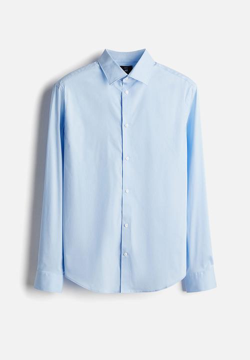 H&M - Slim fit stretch shirt - light blue