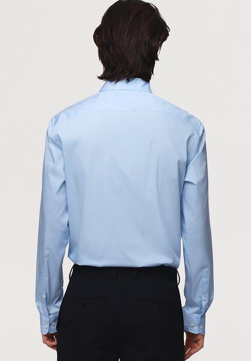 H&M - Slim fit stretch shirt - light blue