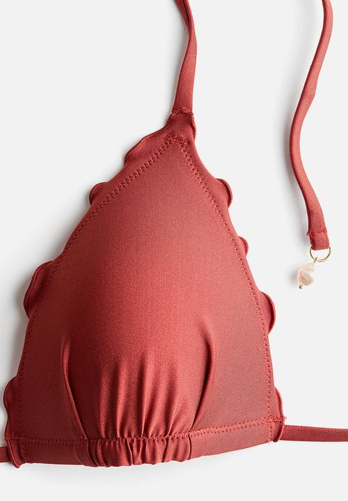 H&M - Push-up triangle bikini top - dark red