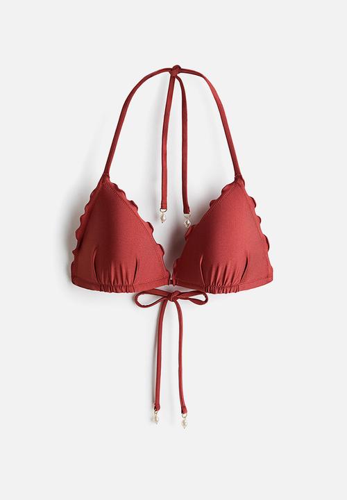 H&M - Push-up triangle bikini top - dark red