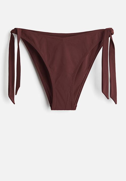 H&M - Tie tanga bikini bottoms - dark brown