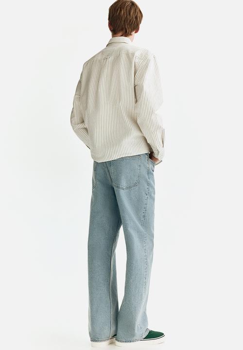 H&M - Loose fit oxford shirt - white/striped