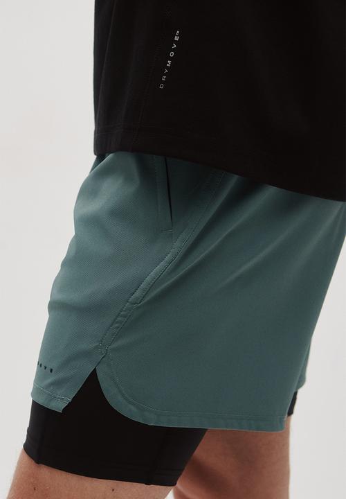 H&M - Double-layered sports shorts with drymove? - dusty green