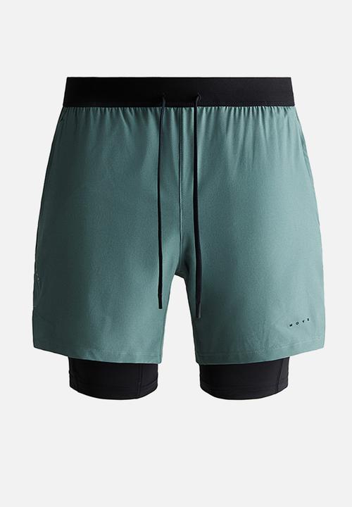 H&M - Double-layered sports shorts with drymove? - dusty green