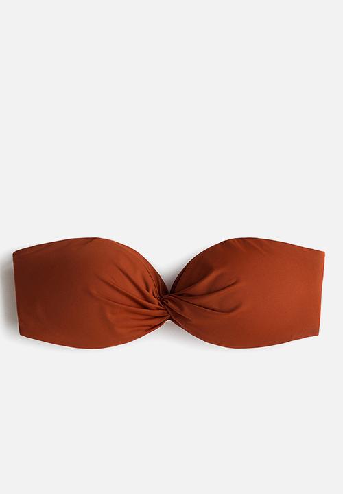 H&M - Padded bandeau bikini top - dark orange
