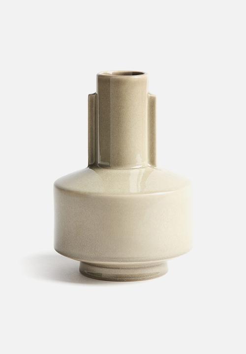 H&M - Reactive-glaze stoneware vase - khaki beige