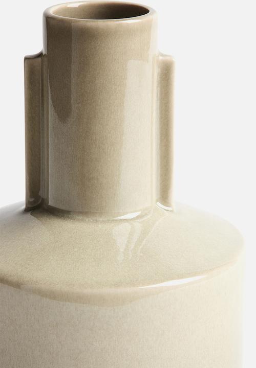 H&M - Reactive-glaze stoneware vase - khaki beige