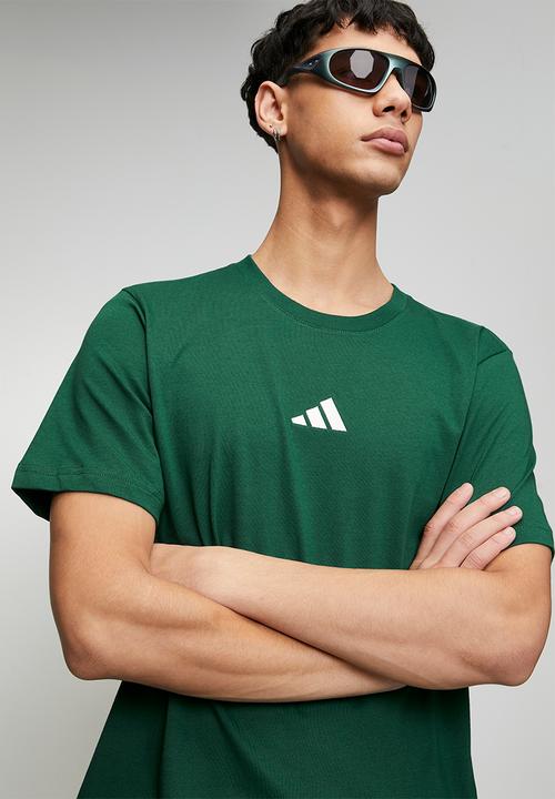 adidas Performance - Small Logo SJ Tee - collegiate green/ ecru tin