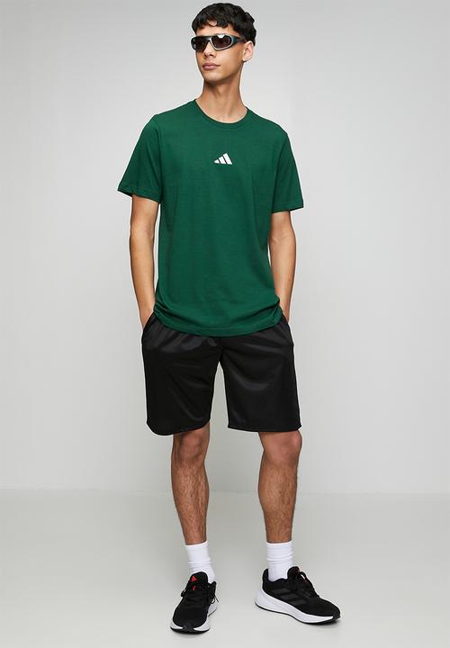 adidas Performance - Small Logo SJ Tee - collegiate green/ ecru tin