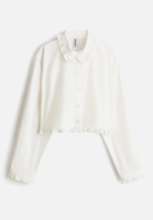 H&M - Frill-trimmed shirt - white