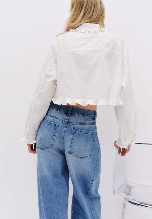 H&M - Frill-trimmed shirt - white