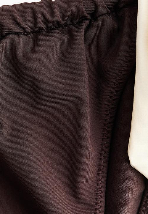 H&M - Tie tanga bikini bottoms - dark brown/cream