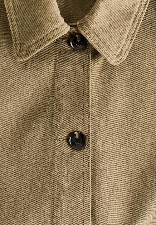 H&M - Cotton twill shacket - khaki green