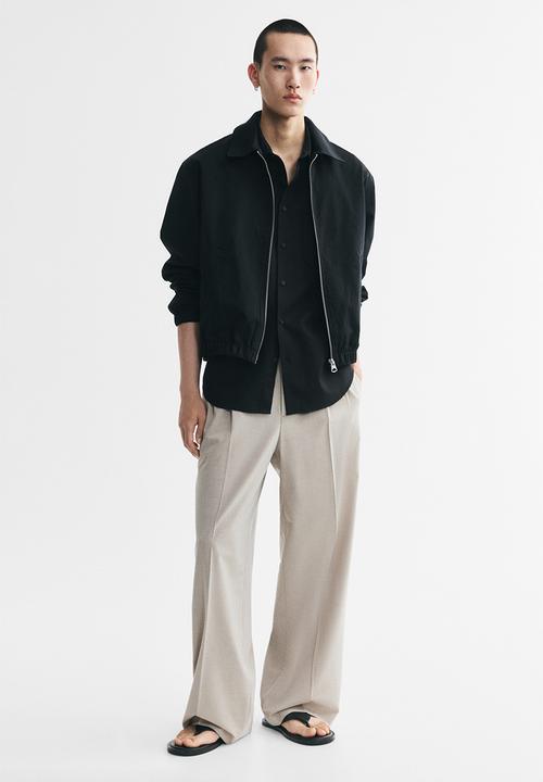 H&M - Collared cotton jacket - black