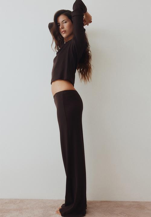 H&M - Ribbed jersey pyjamas - dark brown