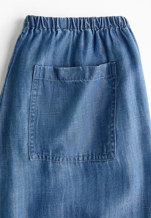 H&M - Drawstring-detail denim trousers - denim blue