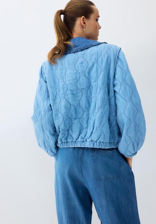 H&M - Drawstring-detail denim trousers - denim blue