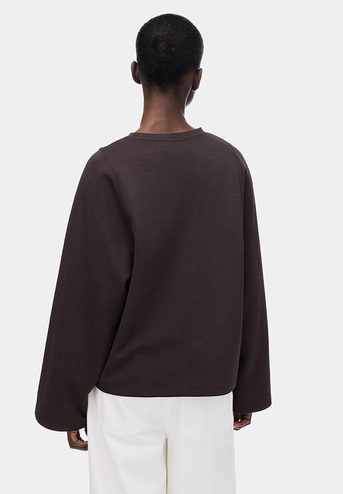 H&M - Oversized interlock top - dark brown