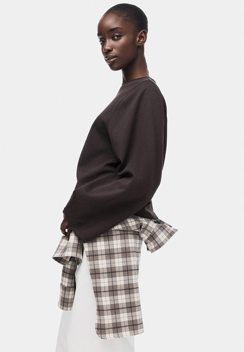 H&M - Oversized interlock top - dark brown