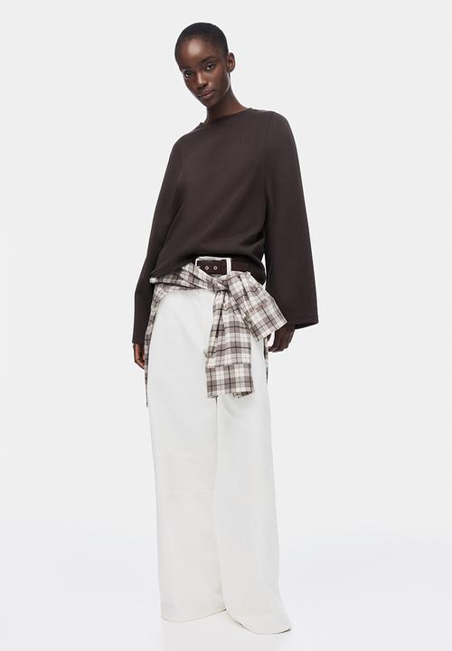 H&M - Oversized interlock top - dark brown