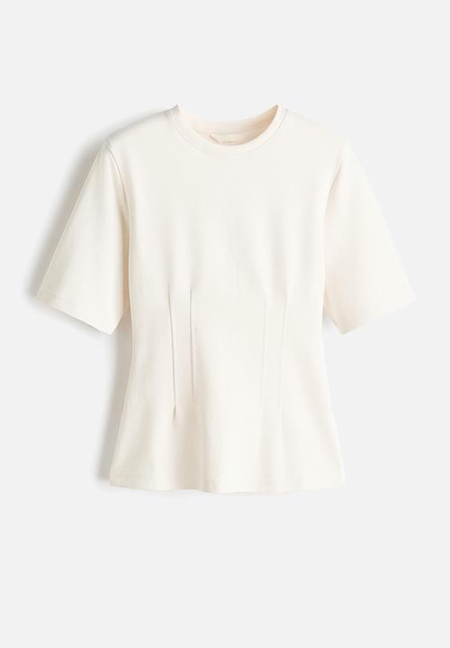 H&M - Waisted interlock t-shirt - white