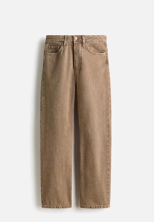 H&M - Straight high waist ankle jeans - beige