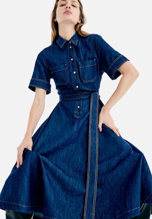 H&M - Denim shirt dress - dark denim blue