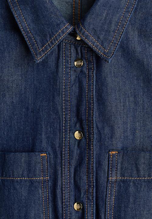 H&M - Denim shirt dress - dark denim blue