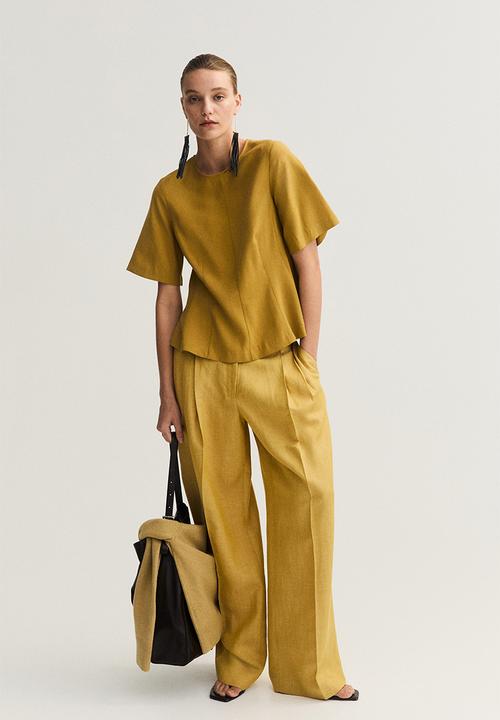 H&M - Peplum blouse - mustard yellow