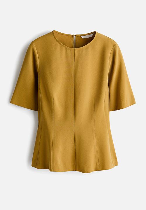 H&M - Peplum blouse - mustard yellow