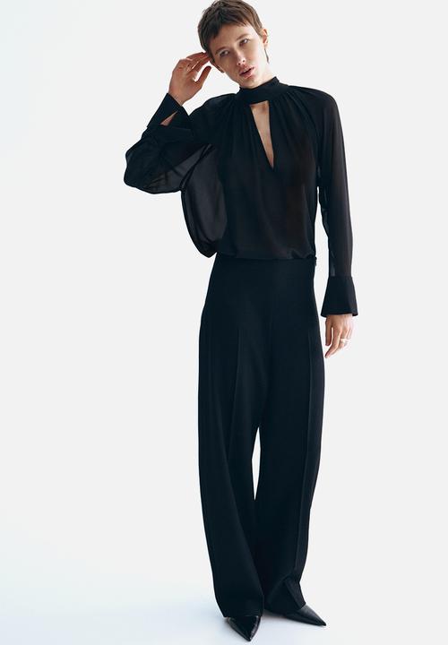 H&M - Scarf-collar blouse - black