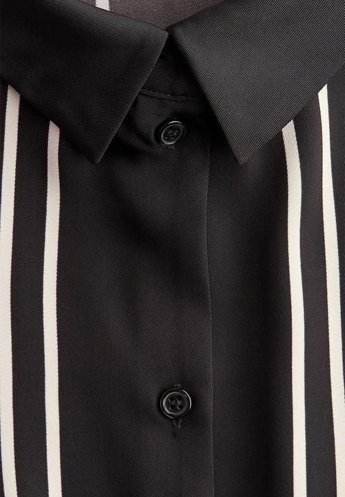H&M - Oversized shirt - dark brown/striped