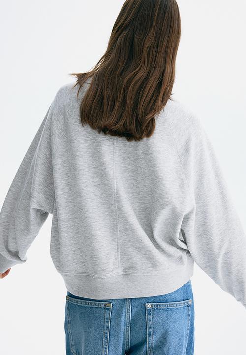 H&M - Raglan-sleeved sweatshirt - light grey marl