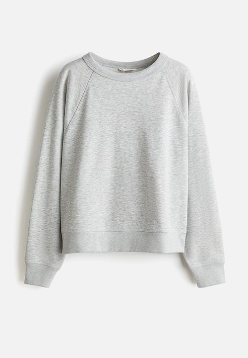 H&M - Raglan-sleeved sweatshirt - light grey marl