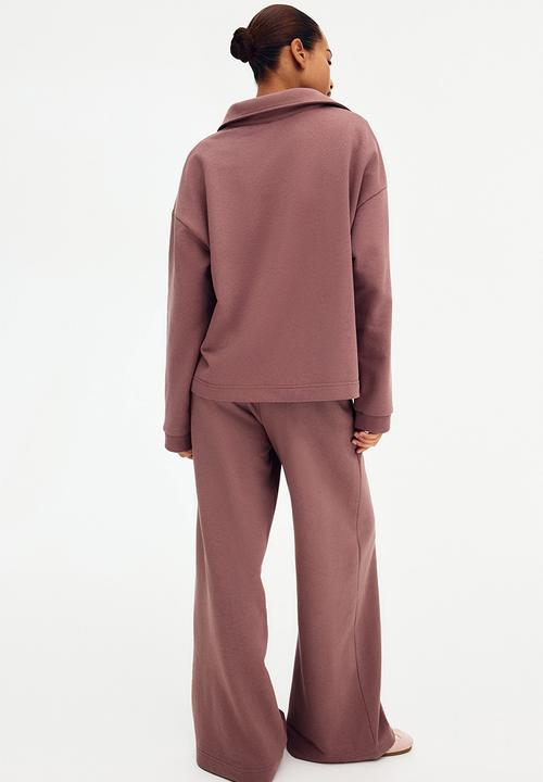 H&M - Collared sweatshirt - dark dusty pink