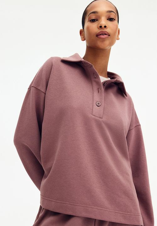 H&M - Collared sweatshirt - dark dusty pink