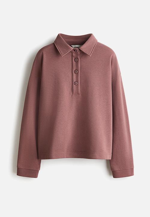 H&M - Collared sweatshirt - dark dusty pink