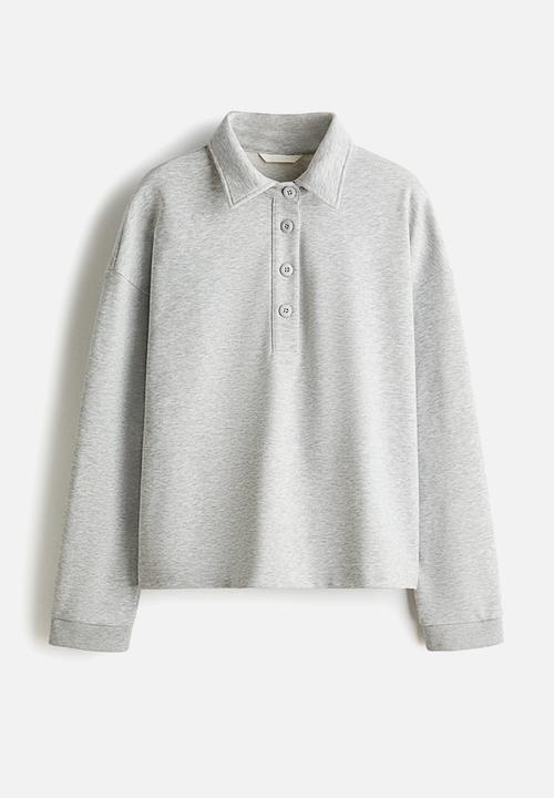 H&M - Collared sweatshirt - light grey marl
