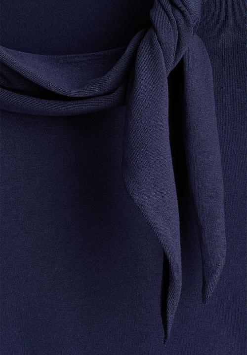H&M - Scarf-collar jumper - navy blue