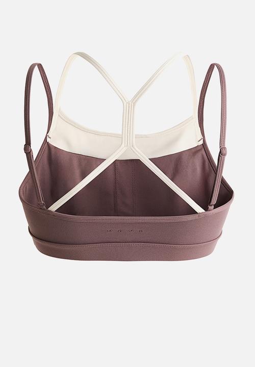 H&M - Sports bra with softmove™ - light truffle/colour block