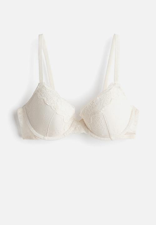 H&M - Padded underwired lace bra - ivory